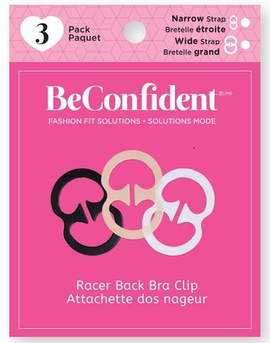 Be Confident Racer Back Bra Clip 3 pk Thin