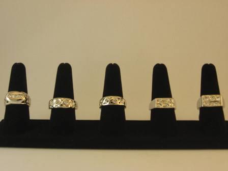 Signet Costume Ring, with rhinestone.
