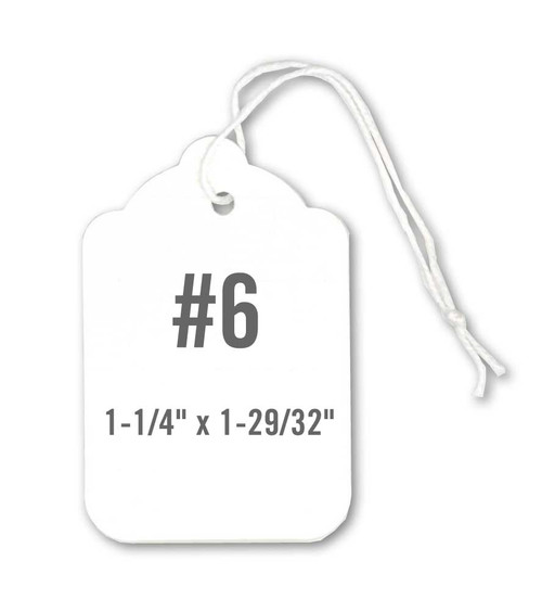 100 pack of No.6 sale tags with string