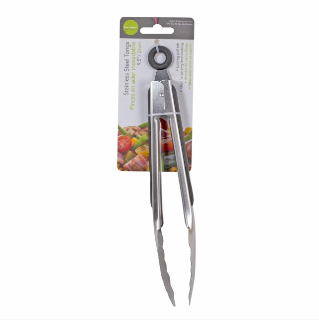 9.5" (24cm) Stainless Steel Tongs