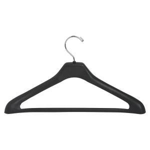 Hangers, suit. Black plastic. 100 box.