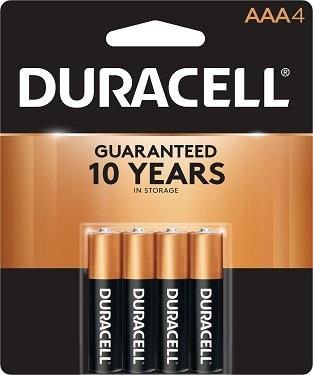 Duracell AAA Batteries - 4 Pack