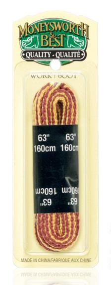 Moneysworth and Best 63" Work Boot Laces - Yellow and Rust