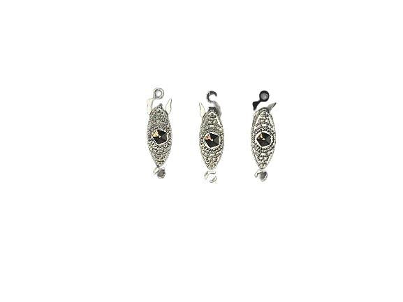 WOT Findings Silver Coloured Fish-hook Clasp 12 Pack