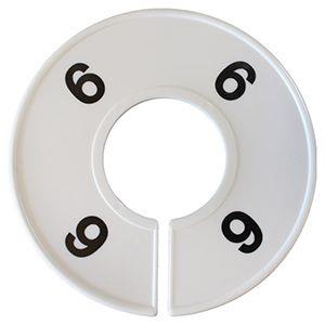 Divider, circle, (donut). '6'. White. Single.