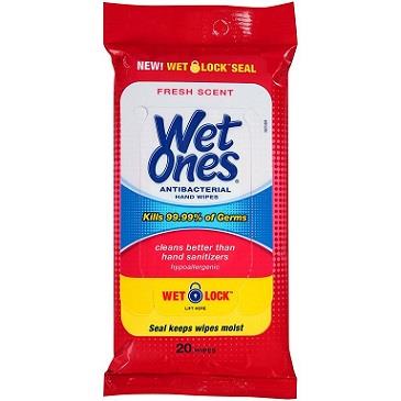 Wet Ones Antibacterial Wipes Travel Pack