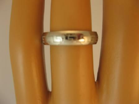 Silver Costume Ring with Geometric Pattern