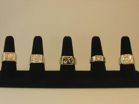 Signet Costume Ring, with rhinestone.
