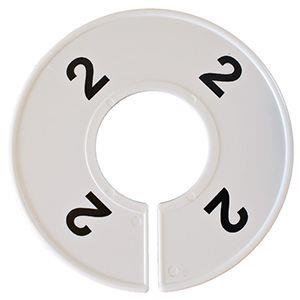 Divider, circle, (donut). '2' White. Singles.