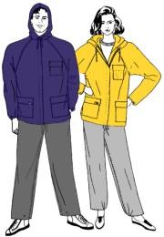 Short, nylon rain jacket. Unisex. Black.