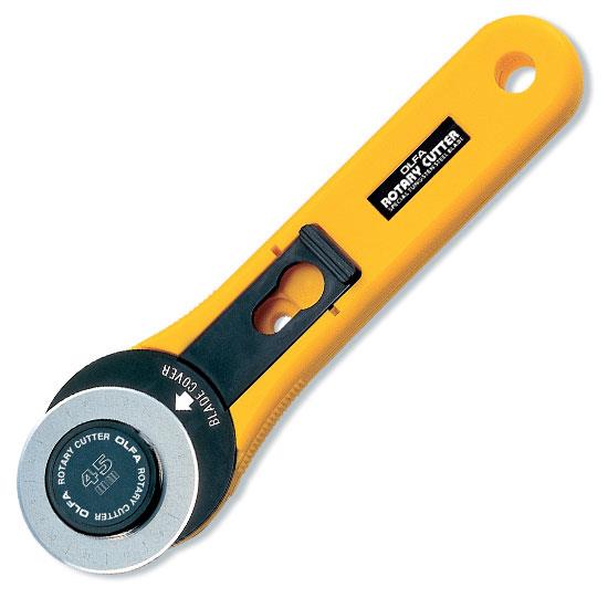 Olfa rotary cutter, 45 mm blade.