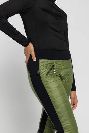 Green Luna pants on model