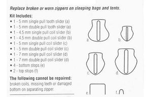 Unique Zipper Repair Kit - Outdoor Gear and Heavy Fabric