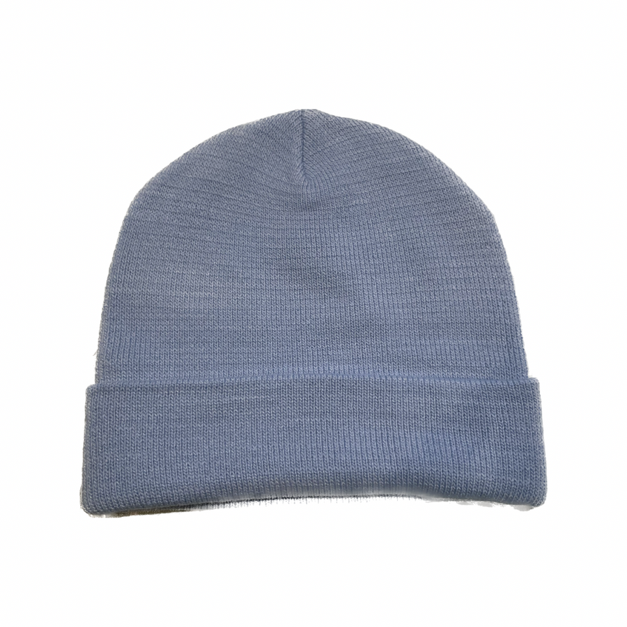 Light Blue fitted toque with folded brim