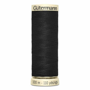 Gutermann thread, polyester. 100m. #10 black.