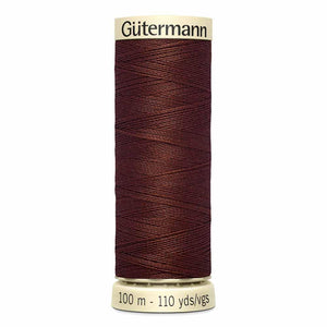 Gutermann thread, polyester. 100m. #578 reddish brown.