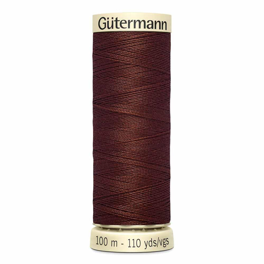 Gutermann thread, polyester. 100m. #578 reddish brown.