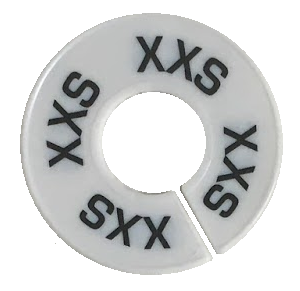 Divider, circle, (donut). 'XXS' for xx-small. White. Singles.