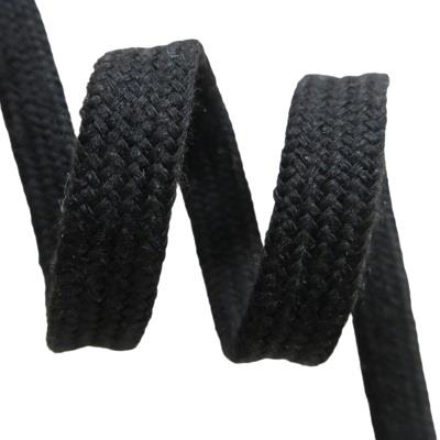 Braidlace shoe laces. 18", dress, black. Flat. 1 pair.